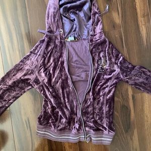 bcbgmaxazria tracksuit y2k velour plum